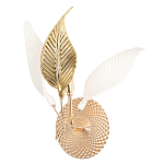 Бра с декоративными белыми и золотыми листьями на текстурном основании Wintery flovers варинант исполнения - 3 | Loft Concept в Барнауле