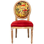 Стул из натурального бука красное с цветным принтом Impressionism in Color варинант исполнения - 1 | Loft Concept в Барнауле