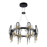 Люстра подвесная круглая черного цвета с круглыми прозрачными плафонами Virelia  варинант исполнения - 5 | Loft Concept в Барнауле