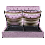 Кровать двуспальная фиолетовая с основанием из массива дерева с мягким изголовьем Velour Beds варинант исполнения - 3 | Loft Concept в Барнауле