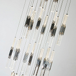 Люстра с прямоугольными плафонами из хрусталя Esme Rectangular Crystal Chrome Chandelier варинант исполнения - 2 | Loft Concept в Барнауле