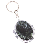 Зеркало брелок карманное двухстороннее из натурального камня Серафинит Stone Mirrors варинант исполнения - 1 | Loft Concept в Барнауле