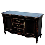 Буфет черного цвета с состаренным эффектом из массива березы с ящиками и дверцами Vintage варинант исполнения - 2 | Loft Concept в Барнауле