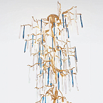 Люстра с голубыми и прозрачными подвесками в форме капель Blue Drop Chandelier варинант исполнения - 1 | Loft Concept в Барнауле