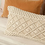 Чехол на подушку с макраме бежевого цвета Macrame варинант исполнения - 5 | Loft Concept в Барнауле