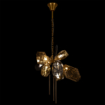 Люстра подвесная со стеклянными плафонами из дымчатого и золотистого с тремя вертикальными подвесками Gilded Mirage  варинант исполнения - 3 | Loft Concept в Барнауле