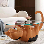 Дизайнерский журнальный стол с основанием в виде кота Bivan варинант исполнения - 1 | Loft Concept в Барнауле