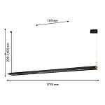 Подвесной светильник линейный вытянутой формы с черным матовым корпусом и золотистыми акцентами Line Pendant варинант исполнения - 2 | Loft Concept в Барнауле