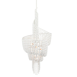 Люстра белая в форме спирали с декором из круглых деревянных бусин White Wooden Beads варинант исполнения - 2 | Loft Concept в Барнауле