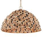 Подвесной светильник в форме купола из деревянных бусин Wooden Beads варинант исполнения - 1 | Loft Concept в Барнауле