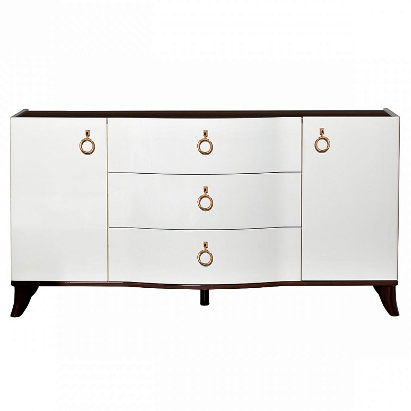 Комод White Classic Белый Золотой Белый Коричневый Комод White Classic Белый Золотой Белый Коричневый в Барнауле | Loft Concept