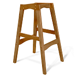 Барный стул со спинкой и подлокотниками на 4-х деревянных ножках Кремовый Велюр Ava Charm варинант исполнения - 5 | Loft Concept в Барнауле