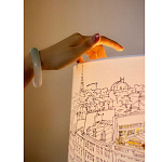 Настольная лампа с принтом на белом тканевом абажуре Roof Garden Lamp варинант исполнения - 1 | Loft Concept в Барнауле