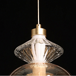 Подвесной светильник с вертикальной композицией из прозрачных и янтарных стеклянных шаров и ромбов Gabriel Scott Luna варинант исполнения - 19 | Loft Concept в Барнауле