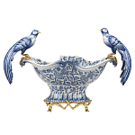 Фарфоровая чаша с птицами Blue and White варинант исполнения - 1 | Loft Concept в Барнауле