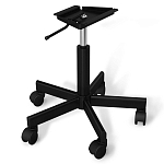 Стул с мягкой серой обивкой из велюра и подъемно-поворотным механизмом на черных колесиках Harper Gray варинант исполнения - 4 | Loft Concept в Барнауле