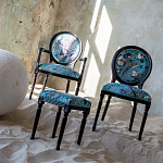 Полукресло из массива бука бирюзовое с изображением птиц и цветов Turquoise Chinoiserie Garden Chair варинант исполнения - 7 | Loft Concept в Барнауле