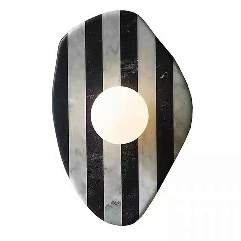 Бра полосатое из мрамора Shaw Marble Lighting Черно-белый Прозрачный Красный Бра полосатое из мрамора Shaw Marble Lighting Черно-белый Прозрачный Красный в Барнауле | Loft Concept