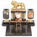 Настольный письменный набор из яшмы и долерита с декором виде льва Manager Organizer варинант исполнения - 1 | Loft Concept в Барнауле