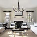 Люстра черного цвета ручной работы с канделябрами и переплетенной проволочной драпировкой Elstead Lighting варинант исполнения - 6 | Loft Concept в Барнауле