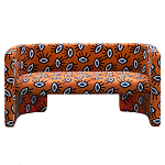 Акцентный Двухместный Диван Leela Оранжевый Орнамент варинант исполнения - 3 | Loft Concept в Барнауле