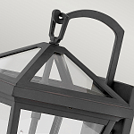 Настенный фонарь черного цвета с прозрачным стеклянным плафоном трапециевидной формы Hinkley варинант исполнения - 8 | Loft Concept в Барнауле