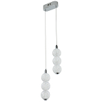 Подвесной светодиодный светильник с 2-мя плафонами Crystal Globule Hanging Lamp Chrome варинант исполнения - 2 | Loft Concept в Барнауле