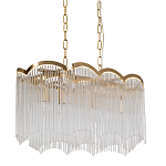 Люстра прямоугольная на цепях с прозрачными трубками и волнистым краем Nembus варинант исполнения - 1 | Loft Concept в Барнауле