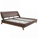 Кровать двуспальная с изголовьем из экокожи шоколадно-коричневого цвета Modern Look варинант исполнения - 2 | Loft Concept в Барнауле