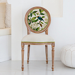 Стул бежевый из натурального бука с изображением птиц и цветов Blooming White Magnolias варинант исполнения - 3 | Loft Concept в Барнауле