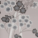 Обои ручная роспись Anemones in Light Dusk colourway on Lilac Hint slub silk варинант исполнения - 1 | Loft Concept в Барнауле