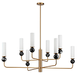 Люстра на штанге с 8-ю цилиндрическими матовыми плафонами и шарами из камня Orb Essence варинант исполнения - 4 | Loft Concept в Барнауле