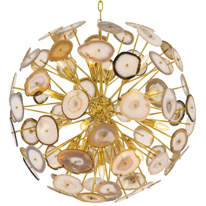 Люстра Chandelier Branquinho L Глянцевое золото Бежево-серый Люстра Chandelier Branquinho L Глянцевое золото Бежево-серый в Барнауле | Loft Concept