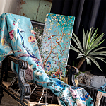 Постер на холсте в стиле шинуазри с изображением сада Chinoiserie Imperial Garden Birds and People Poster варинант исполнения - 2 | Loft Concept в Барнауле