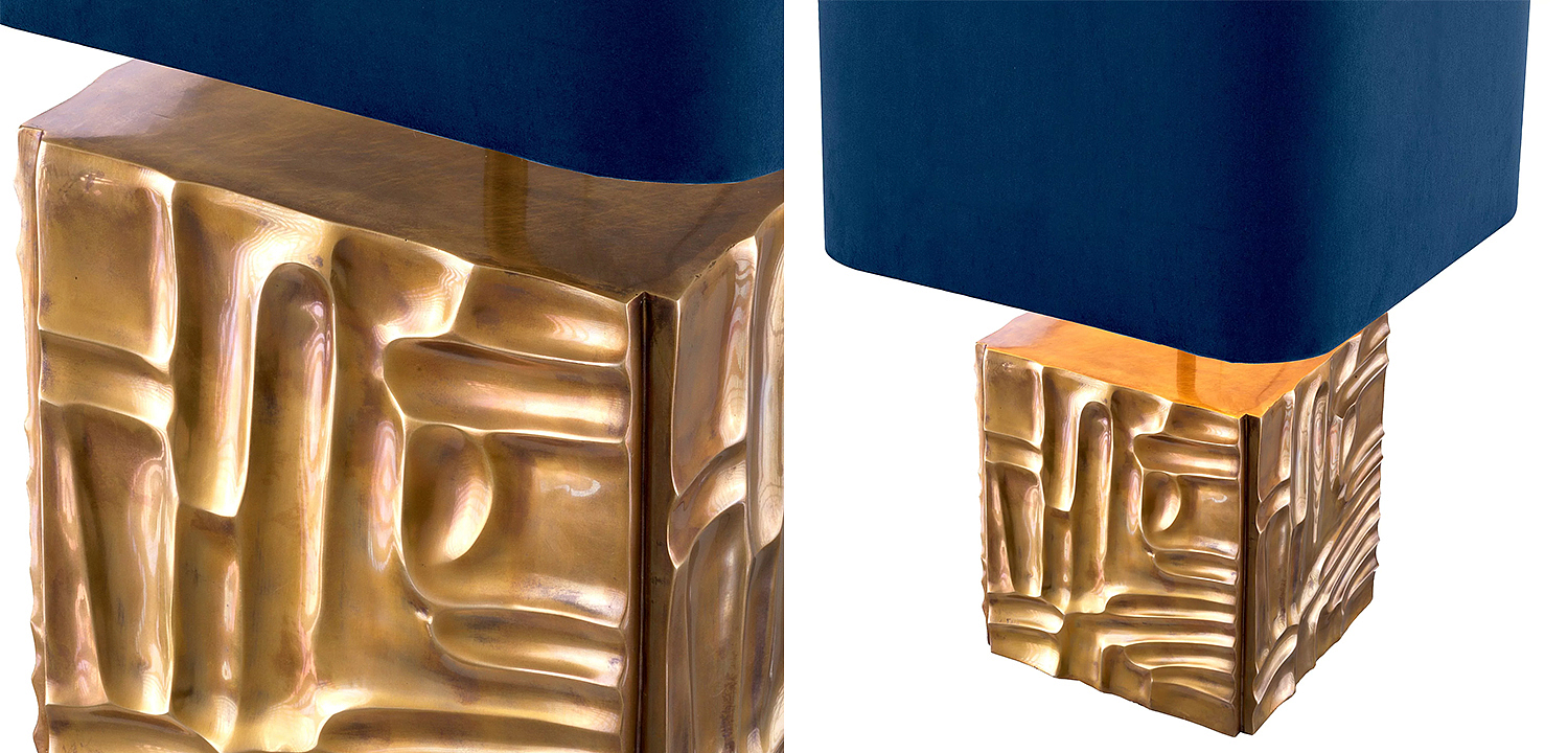 Настольная лампа Eichholtz Table Lamp Oregon Blue Velvet Настольная лампа Eichholtz Table Lamp Oregon Blue Velvet - Loft-Concept в Барнауле