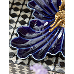 Менажница темно-синяя фарфоровая с бронзовой фигуркой ангела Eden Garden варинант исполнения - 4 | Loft Concept в Барнауле