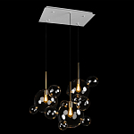 Люстра подвесная 3 лампы с прозрачными стеклянными шарами и золотыми деталями Giopato & Coombes варинант исполнения - 4 | Loft Concept в Барнауле