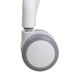 Стул с мягкой синей обивкой из велюра и подъемно-поворотным механизмом на белых колесиках Harper Blue and White варинант исполнения - 7 | Loft Concept в Барнауле