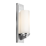 Бра для ванных комнат с белым цилиндрическим плафоном на прямоугольном основании цвета хром Feiss варинант исполнения - 1 | Loft Concept в Барнауле