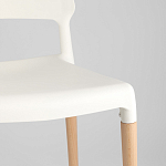 Пластиковый стул на ножках из массива бука Ferret White варинант исполнения - 8 | Loft Concept в Барнауле