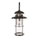 Уличный настенный светильник с цилиндрическим плафоном и изогнутым кованым каркасом Elysian Lanterns варинант исполнения - 2 | Loft Concept в Барнауле