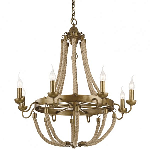 Люстра Rattan Chandelier Metall 8 Loft Rope Light