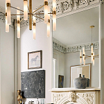 Люстра золотая с 16-ю тонкими цилиндрическими плафонами Shoulders варинант исполнения - 2 | Loft Concept в Барнауле