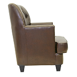 Кресло кожаное c мягкими подлокотниками на 4-х деревянных ножках из массива березы Joseph Armchair brown варинант исполнения - 1 | Loft Concept в Барнауле