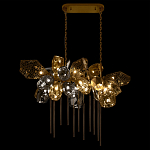 Люстра подвесная с 22-мя гранёными стеклянными плафонами с вертикальными подвесками Gilded Mirage  варинант исполнения - 3 | Loft Concept в Барнауле