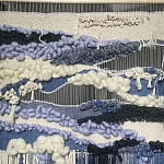 Современное ткачество гобелен в синих оттенках Blue Undine II варинант исполнения - 1 | Loft Concept в Барнауле