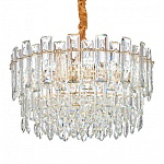 Круглая люстра с хрустальными подвесками на золотистом каркасе Gorgeous Crystal Light варинант исполнения - 4 | Loft Concept в Барнауле