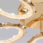 Потолочная люстра с 5-ю светодиодными лампами с золотистым каркасом Ring of Fire варинант исполнения - 3 | Loft Concept в Барнауле