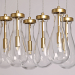 Люстра с 9-ю прозрачными стеклянными плафонами в форме капли Lucid Rain  варинант исполнения - 4 | Loft Concept в Барнауле