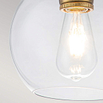 Подвесной светильник латунного цвета с прозрачным стеклянным плафоном Feiss варинант исполнения - 8 | Loft Concept в Барнауле